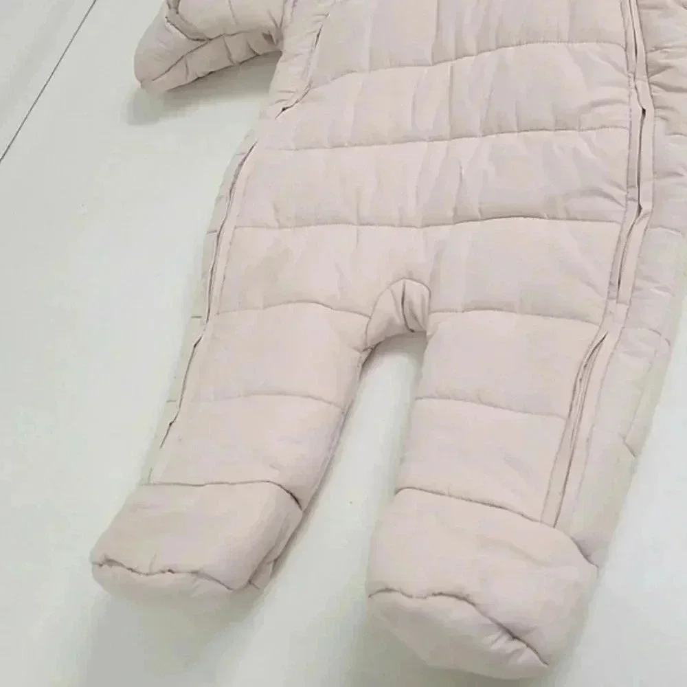 Jacadi Baby One-Piece Unisex Beige Quilted Snow Suit